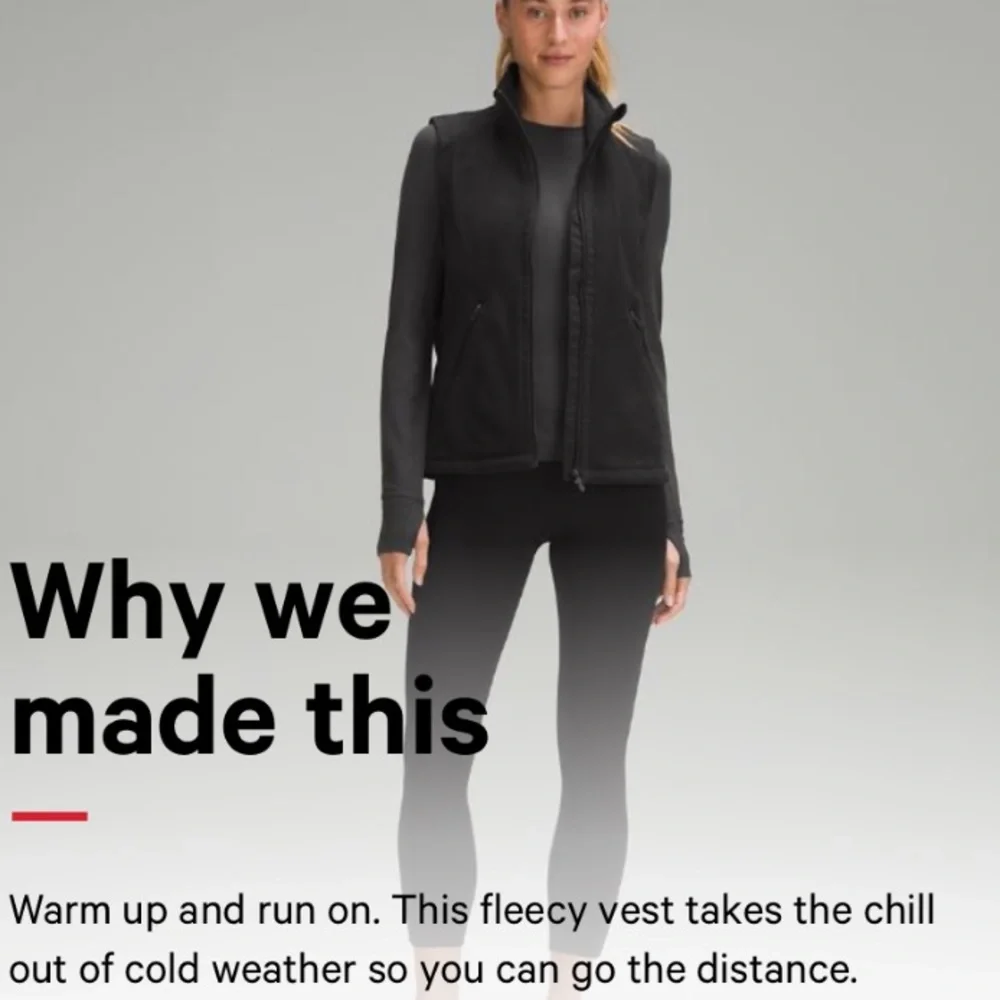 🆕WT! Lululemon Fleece-Lined Running Vest in Black • Woman’s Size 6 - Picture 10 of 10